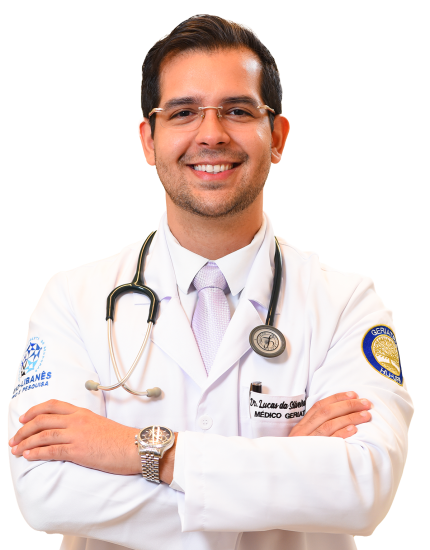 Retrato do Dr. Lucas Terto, médico geriatra e clínico geral